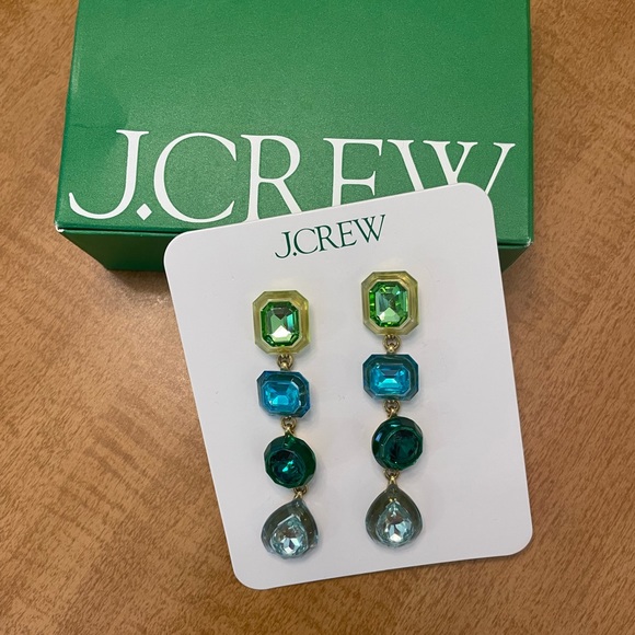 NWT J.Crew Geometric Acetate Drop Earrings - Picture 4 of 5